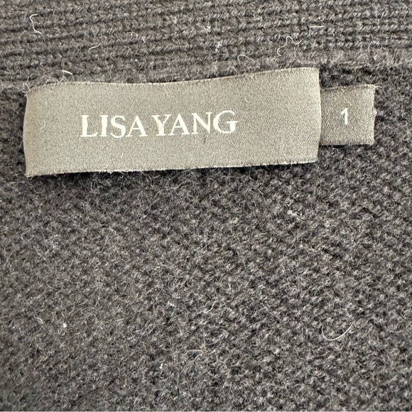 •Lisa Yang Daphne Cashmere Cardigan in Black & Sand Stripes Size 1=S/M - Picture 5 of 14